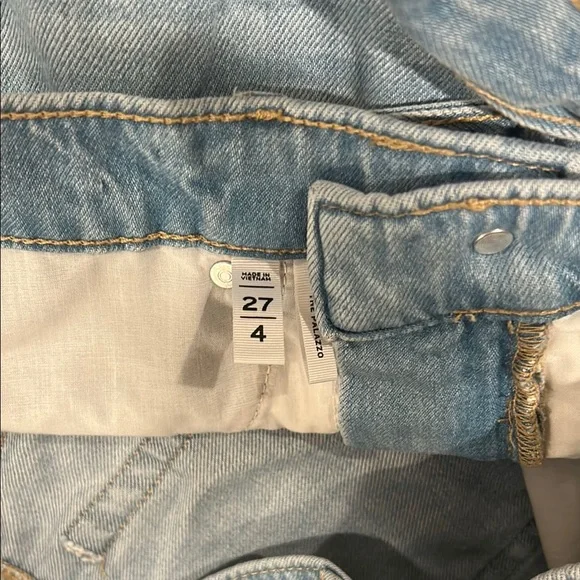 LOFT High Rise Palazzo Tie Waist Wide Leg Jeans - Picture 7 of 7